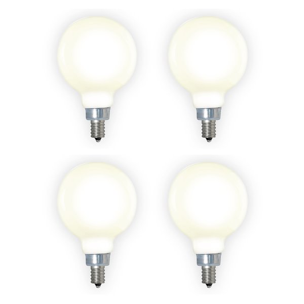 Bulbrite 40w Equivalent Dimmable (E12) Candelabra Screw Base Milky Filament G16 LED Light Bulb, 3000K, 4PK 862695